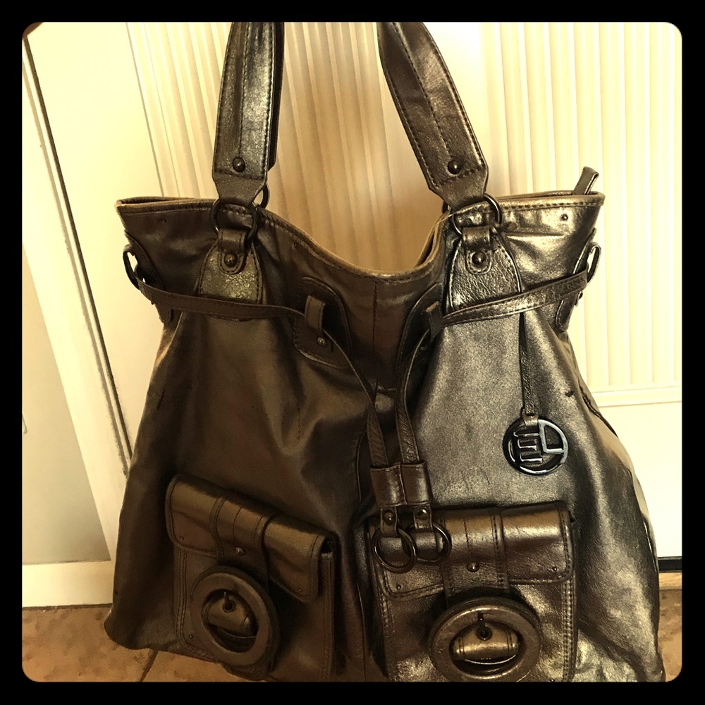 Elliott Lucca Estella Metallic Silver Large Purse